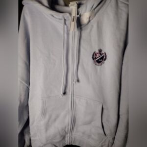 NWT PINK Light Blue Full Zip Hoodie 2XL
